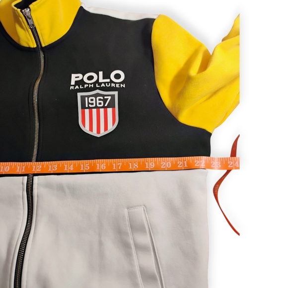 Polo Ralph Lauren Colorblock Jacket M Yellow Black White - Picture 8 of 13